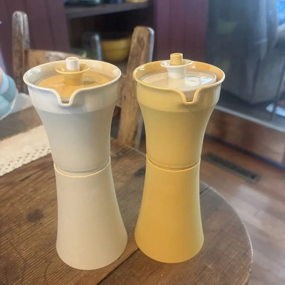 Vintage Tupperware 1246 Oil & Vinegar Cruet Set Dressing Dispensers With Lids